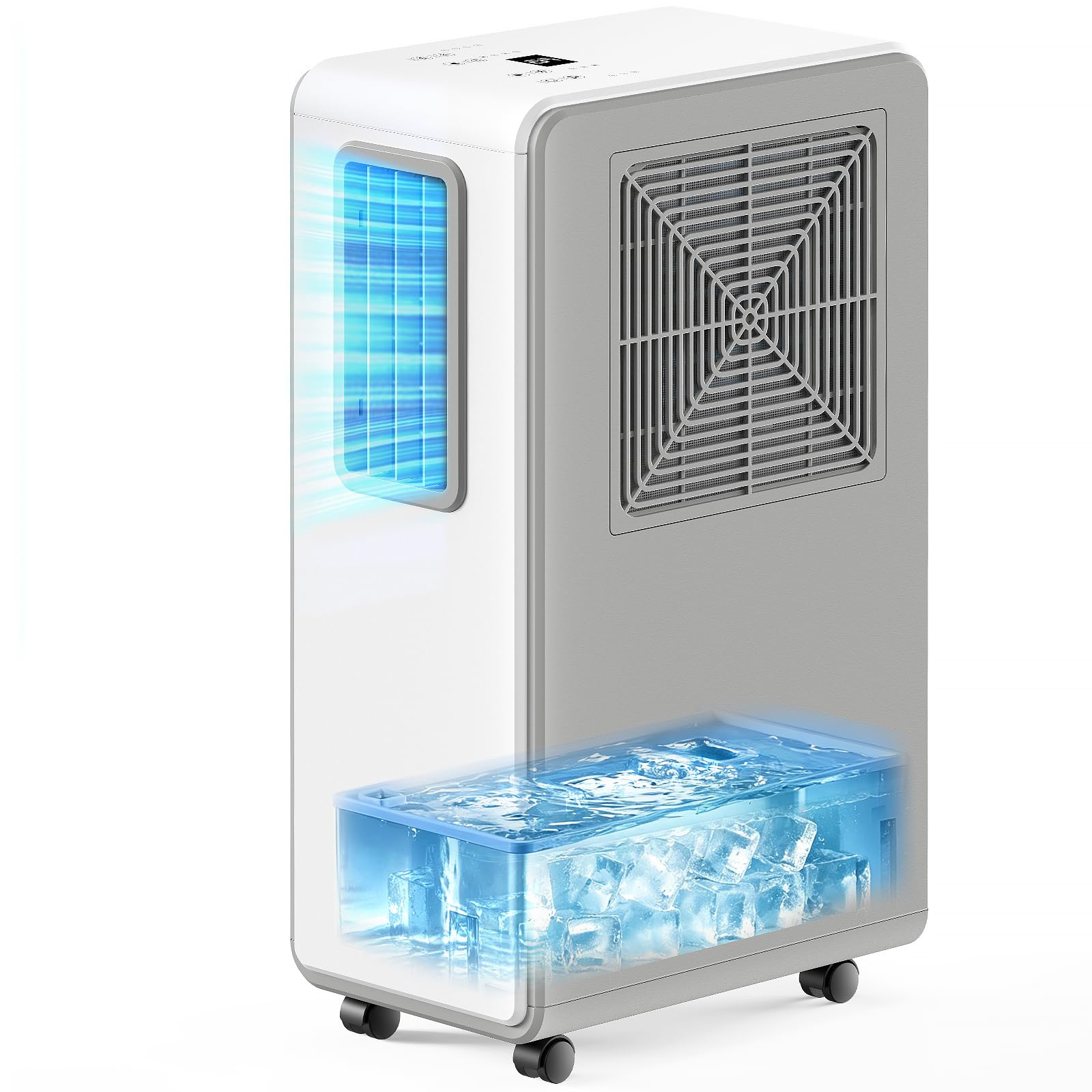 Portable Air Conditioner 4 in 1 Air Conditioning Unit Cooling & Dehumidifier & Cooling Fan Ultra Quiet, 24H Timer Powerful Mobile AC Unit Cooling for Home,Office（white）