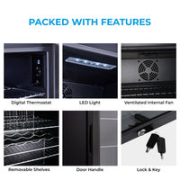 Subcold Super85 LED - Under-Counter Fridge | 85L Beer, Wine & Drinks Fridge | LED Light + Lock and Key | Energy Efficient (Black, 85L)…