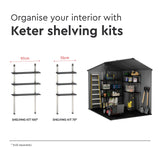 Keter Darwin Outdoor Apex Double Door Garden Storage Shed 6 x 8ft Grey Evotech+ Wood Look and Feel | Fade Free | All Weather Resistant | Safe and Secure | Zero Maintenance | 15 year Warranty