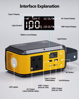 VTOMAN Jump 100 Portable Power Station 100W-89.6Wh Solar Generator LiFePO4 Battery Power Station, AC 100W(peak 200W) Outlet and PD 65W Fast Charge, Fast Charging for Camping, Emergency,Home Backup