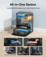 eufy New Robot Vacuum Cleaner With Mop,C28 Omni,Self-Cleaning Roller Mop,Upgraded from X10 Pro,15,000Pa Suction,All-in-1 Station,Tangle-Free,Auto Mop Wash&Dry,AI Obstacle Avoidance,LiDAR Navigation