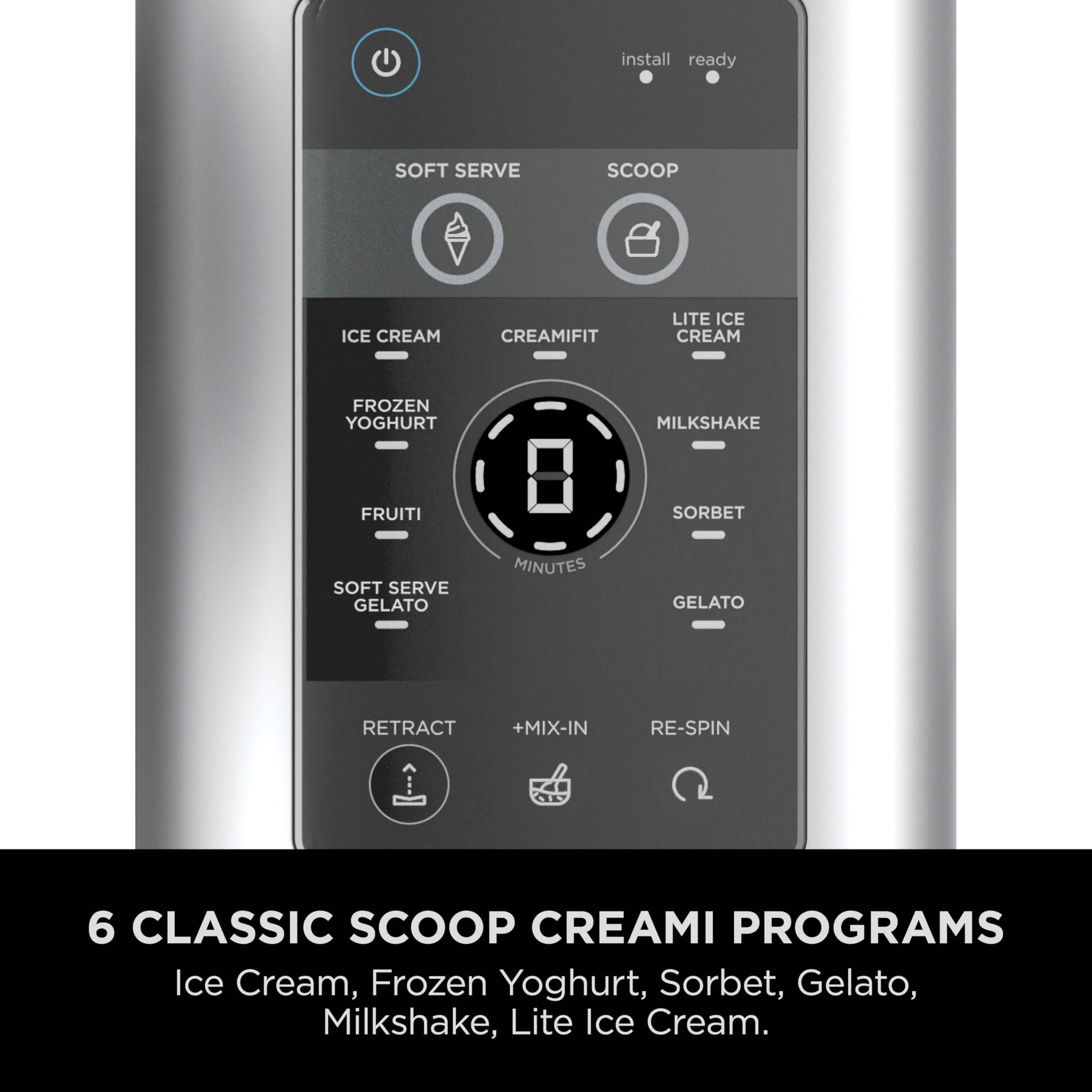 Ninja CREAMi Scoop and Swirl Soft Serve and Ice Cream Maker with 2x Tubs, 13 Functions, Makes Ice Cream, Soft Serve, Gelato, Sorbet, Milkshakes and More, Mix-In Option, Platinum Silver, NC701UK