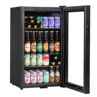 Dellonda Baridi Undercounter Drinks, Beer & Wine Fridge with Wire Shelves, Internal Light & Security Lock 85L, Black - DH13