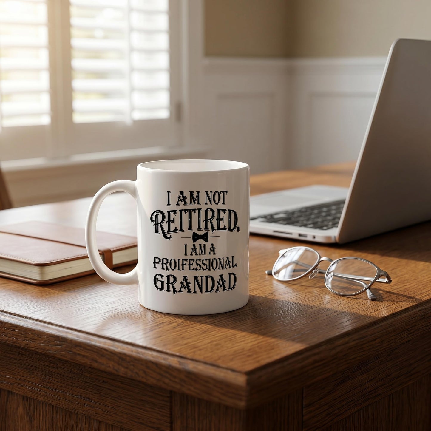 Mitibet Grandad Fathers Day Gift, Professional Retired Mug, Grandad Birthday Gifts, Funny Father Day Mugs, Best Dad Coffee Cup, Unusual Worlds Greatest Daddy Present, Travel Flask Drinkware, 11 Oz