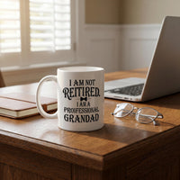 Mitibet Grandad Fathers Day Gift, Professional Retired Mug, Grandad Birthday Gifts, Funny Father Day Mugs, Best Dad Coffee Cup, Unusual Worlds Greatest Daddy Present, Travel Flask Drinkware, 11 Oz