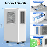 Portable Air Conditioner 4 in 1 Air Conditioning Unit Cooling & Dehumidifier & Cooling Fan Ultra Quiet, 24H Timer Powerful Mobile AC Unit Cooling for Home,Office（white）