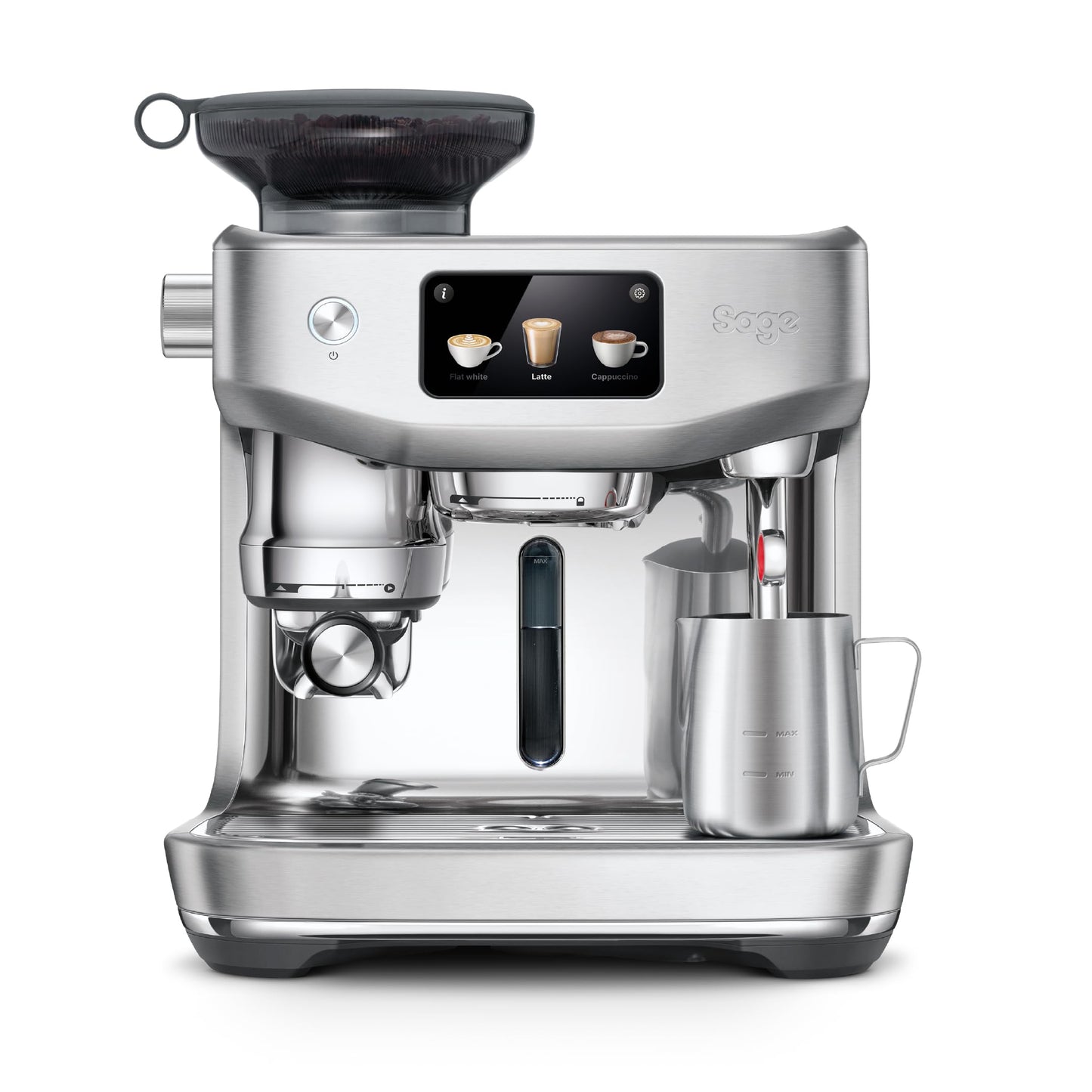 Sage - The Oracle Jet, Professional Coffee Machine with Manual and Automatic Milk Frother - With Knock Box, Milk Jug and Portafilter - 14 Pre-sets, 2.3L Water Tank, 1600 W, Stainless Steel
