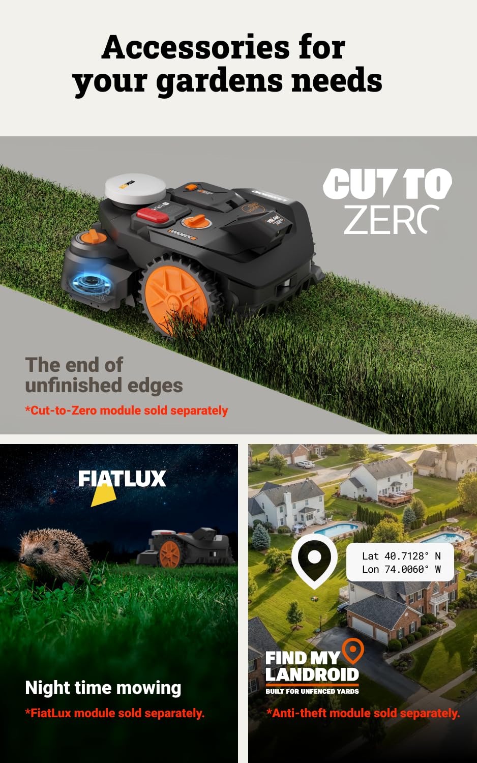 WORX Landroid Vision Cloud WR304E 2WD Robotic Lawnmower without Boundary Cable for 400 m² (AI Obstacle Detection, VSLAM+ RTK Cloud Navigation, Auto Mapping, App Control)