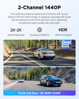 VIOFO A229 Plus 2K + 2K Dual STARVIS 2, HDR Front Rear Dash Cam Car, Voice Control & 5GHz Wi-Fi Car Camera, Ultra-Precise GPS, Super Night Vision 2.0, 2.4" Large LCD, Voice Notification, 512 GB Max