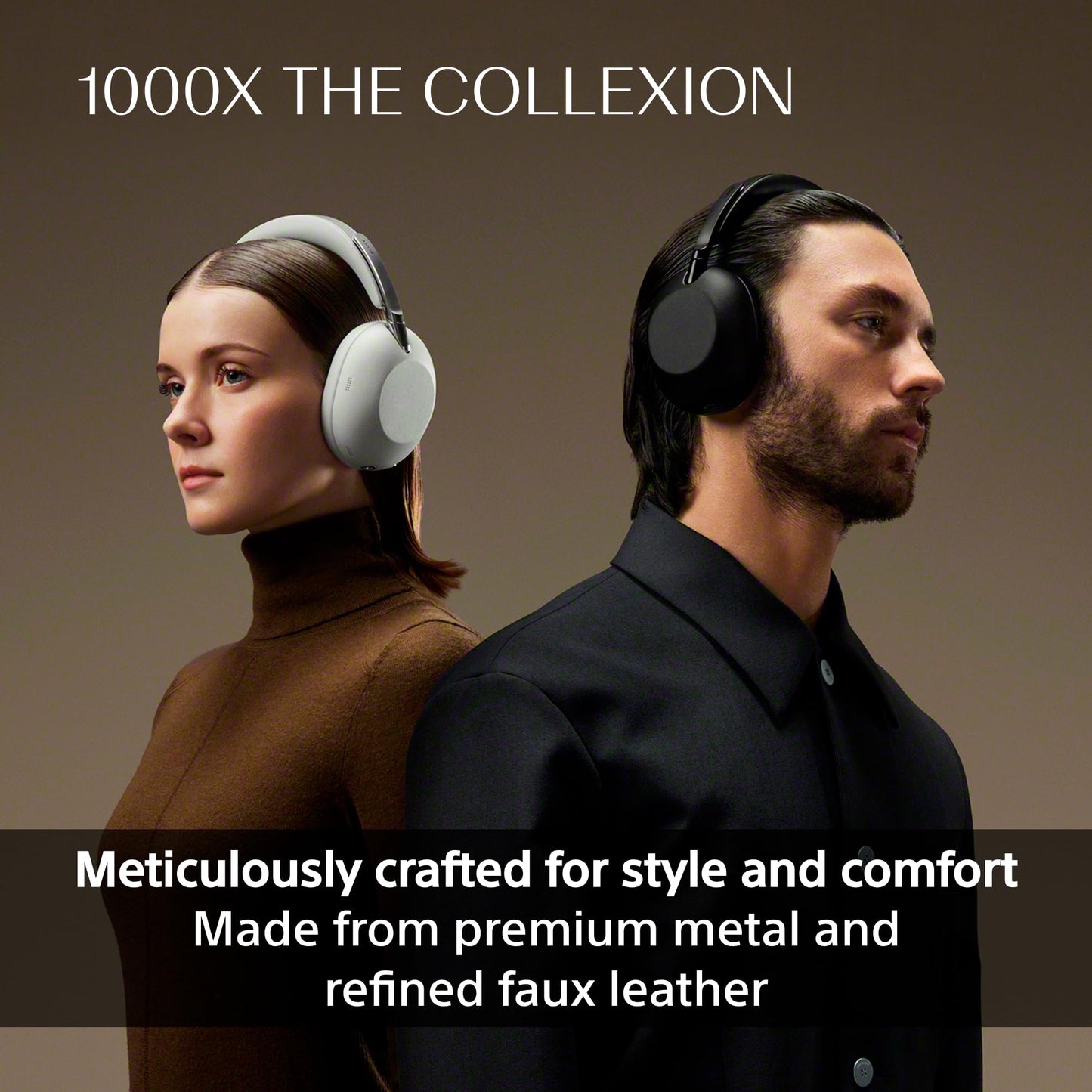 SONY 1000X THE COLLEXION Luxury Over-Ear Wireless Bluetooth Headphones, Studio-Grade Hi-Res Sound,Premium Noise Cancelling, 360 Spatial Audio, Durable Case, iOS & Android – Platinum, New Model