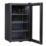 Dellonda Baridi Undercounter Drinks, Beer & Wine Fridge with Wire Shelves, Internal Light & Security Lock 85L, Black - DH13