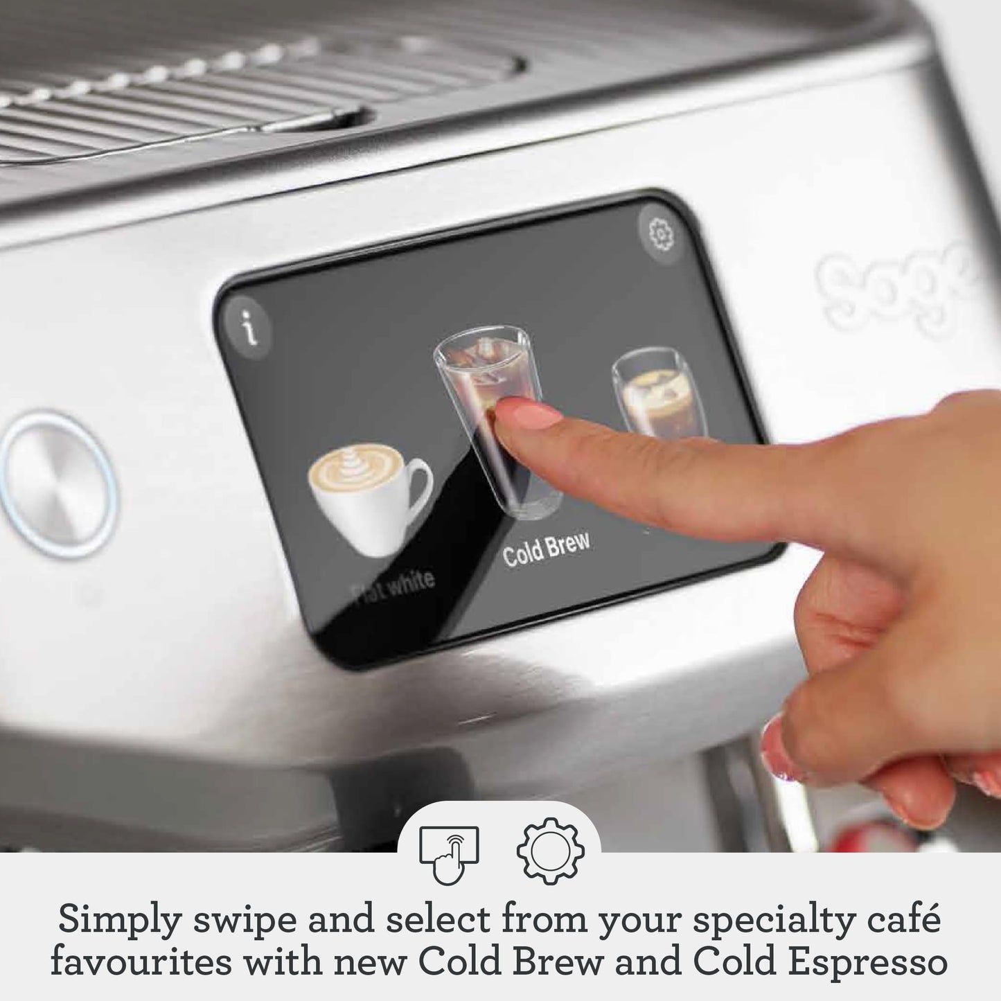 Sage - The Oracle Jet, Professional Coffee Machine with Manual and Automatic Milk Frother - With Knock Box, Milk Jug and Portafilter - 14 Pre-sets, 2.3L Water Tank, 1600 W, Stainless Steel