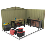 Duramax TOP 10x8 Metal Garden Storage Shed (7.83 m²), Hot-Dipped Galvanized Steel Tool Shed, All Weather Resistant with Reinforced Roof Structure, Maintenance-Free Outdoor Storage House, Woodgrain