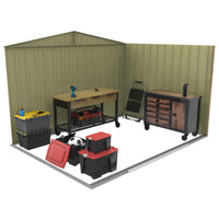 Duramax TOP 10x8 Metal Garden Storage Shed (7.83 m²), Hot-Dipped Galvanized Steel Tool Shed, All Weather Resistant with Reinforced Roof Structure, Maintenance-Free Outdoor Storage House, Woodgrain