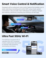 VIOFO A229 Plus 2K + 2K Dual STARVIS 2, HDR Front Rear Dash Cam Car, Voice Control & 5GHz Wi-Fi Car Camera, Ultra-Precise GPS, Super Night Vision 2.0, 2.4" Large LCD, Voice Notification, 512 GB Max