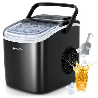 compare product ecozy Ice Maker Machine Countertop, 9 Ice Cubes in 6 Mins, 12KG in 24Hrs, 2 Sizes of Ice, Self-Cleaning with Ice Bags, Scoop, and Basket for Kitchen, Office, Bar, Party