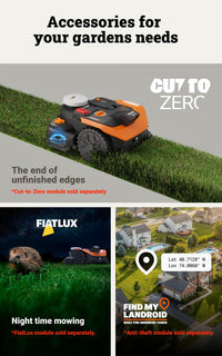 WORX Landroid Vision Cloud WR305E 2WD Robotic Lawnmower without Boundary Cable for 500 m² (AI Obstacle Detection, VSLAM+ RTK Cloud Navigation, Auto Mapping, App Control)