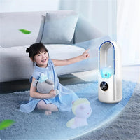 Portable Air Conditioner, Cool Air Conditioner, USB Powered Cooling Fan - 6 humidity levels and speeds for home/bedroom/office,White And Blue