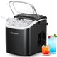 EUHOMY Ice Maker Machine Countertop Ice Cube Maker, Self-Cleaning Function,9 Cubes in 6 Mins,Portable Ice Cube Maker Machines with Ice Scoop & Basket for Home/Kitchen/Office/Bar, Black