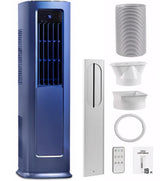 3-in-1 Portable Air Conditioner 12000 BTU, ELECCI Mobile Air Conditioning for Home with Cooling, Dehumidifier, Fan＆Auto Mode, Dark Blue Air Conditioners with Left & Right Sweeping, 24H Timer