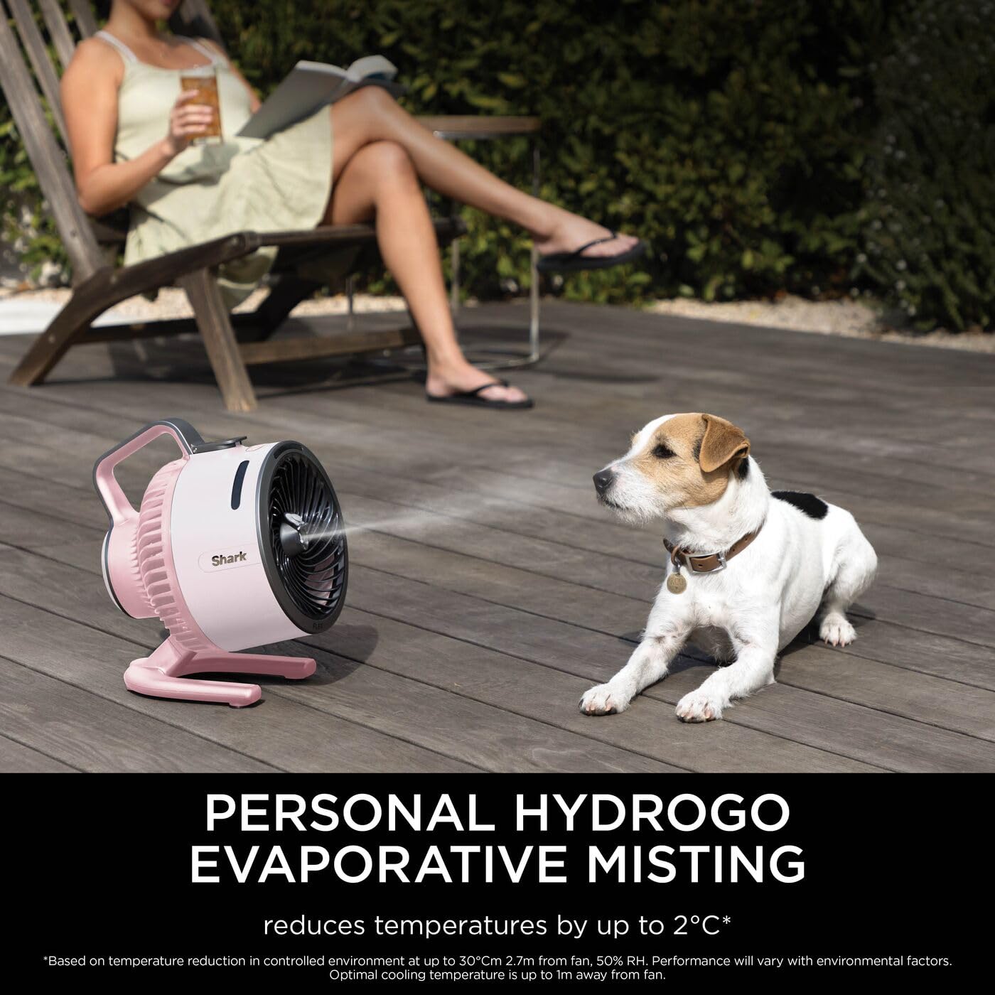 Shark FlexBreeze HydroGo Cordless Fan, Powerful Portable Fan with Misting, Indoor & Outdoor Cooling, Quiet & Durable, Compact & Lightweight, 5 Speed Settings, Quartz FA050UKPK