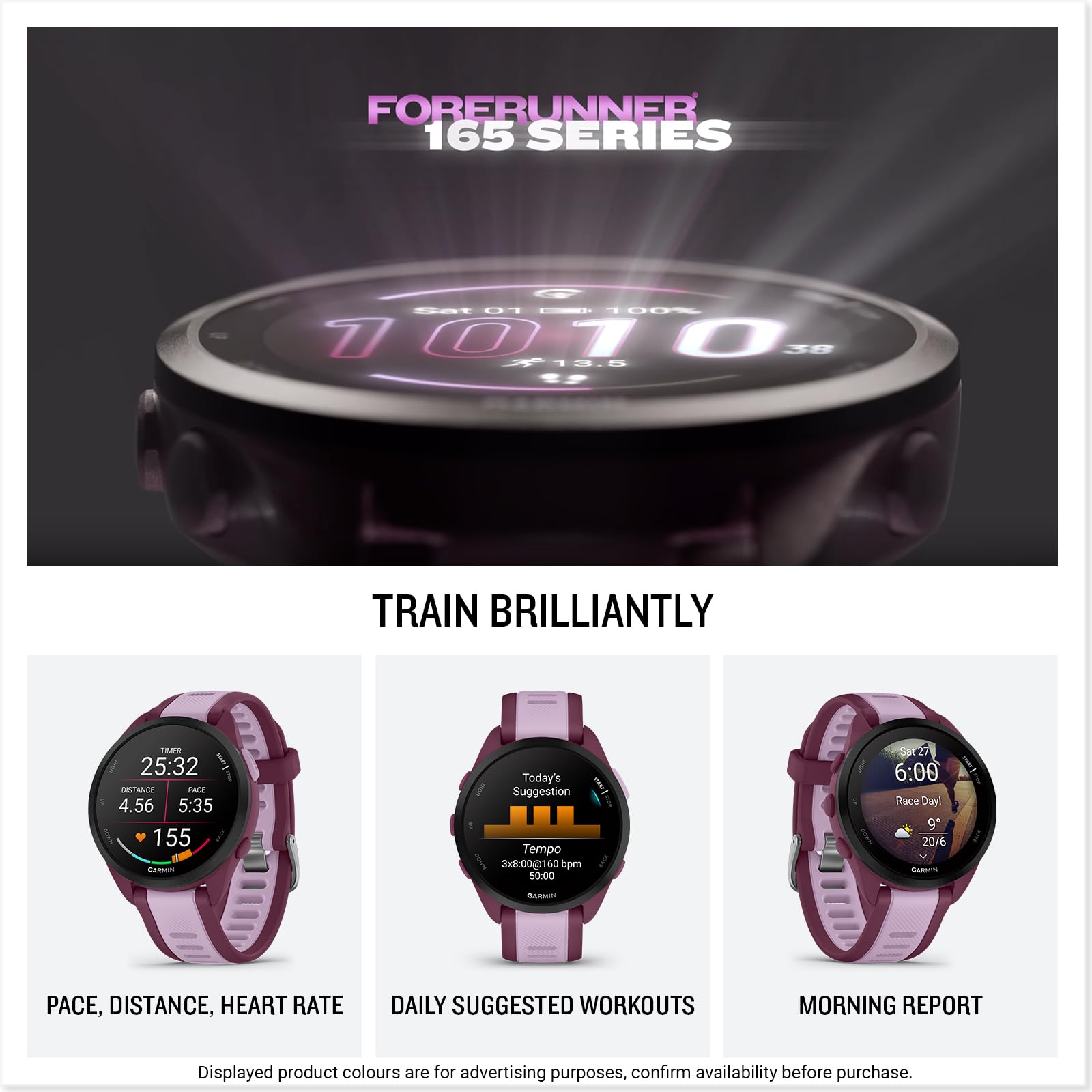 Garmin Forerunner 165 with Music, 43mm GPS running smartwatch, lightweight, AMOLED touchscreen, advanced training & insights, safety & tracking features, up to 11 days battery life, Black