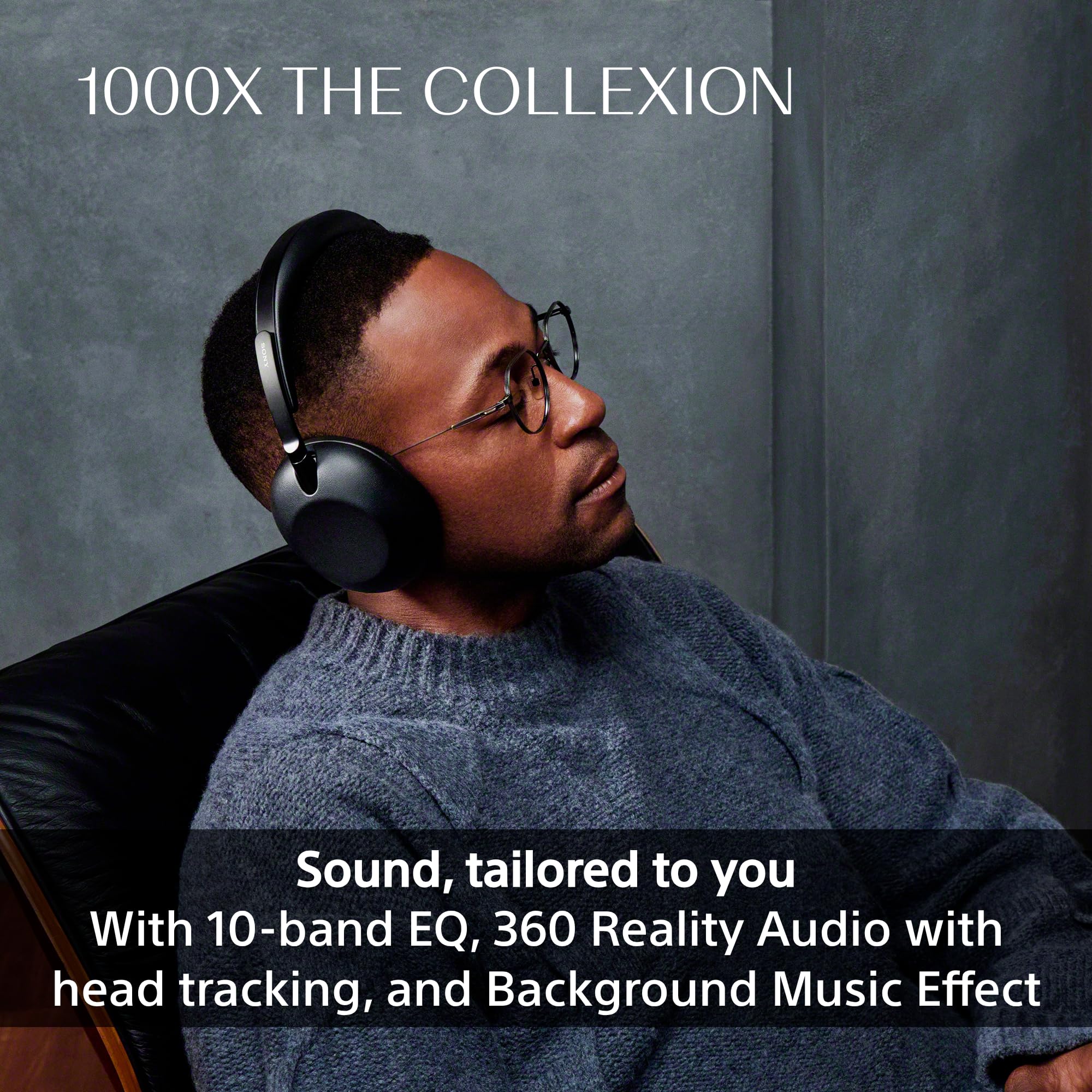SONY 1000X THE COLLEXION Luxury Over-Ear Wireless Bluetooth Headphones, Studio-Grade Hi-Res Sound,Premium Noise Cancelling, 360 Spatial Audio, Durable Case, iOS & Android – Platinum, New Model
