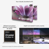 Samsung Crystal UHD 85" U7000F, Crystal Processor 4k, 4k Upscaling, Object Tracking Sound Lite, One UI Tizen, Smart TV, 2025