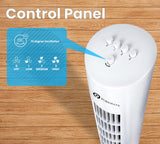 PureMate 31-inch Tower Fan with Oscillating & Aroma Function, 3 Adjustable Speeds, Ultra- Quiet Cooling and Powerful 60W Motor, Portable Bladeless Energy-Efficient Electric Fan for Home and Office