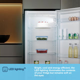 Fridgemaster MTL55242E Freestanding Upright Larder Fridge, Reversible Door, 242 Litre, 55cm Width, White, E Rated