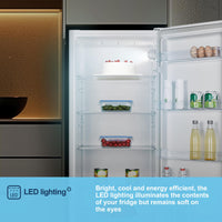 Fridgemaster MTL55242E Freestanding Upright Larder Fridge, Reversible Door, 242 Litre, 55cm Width, White, E Rated