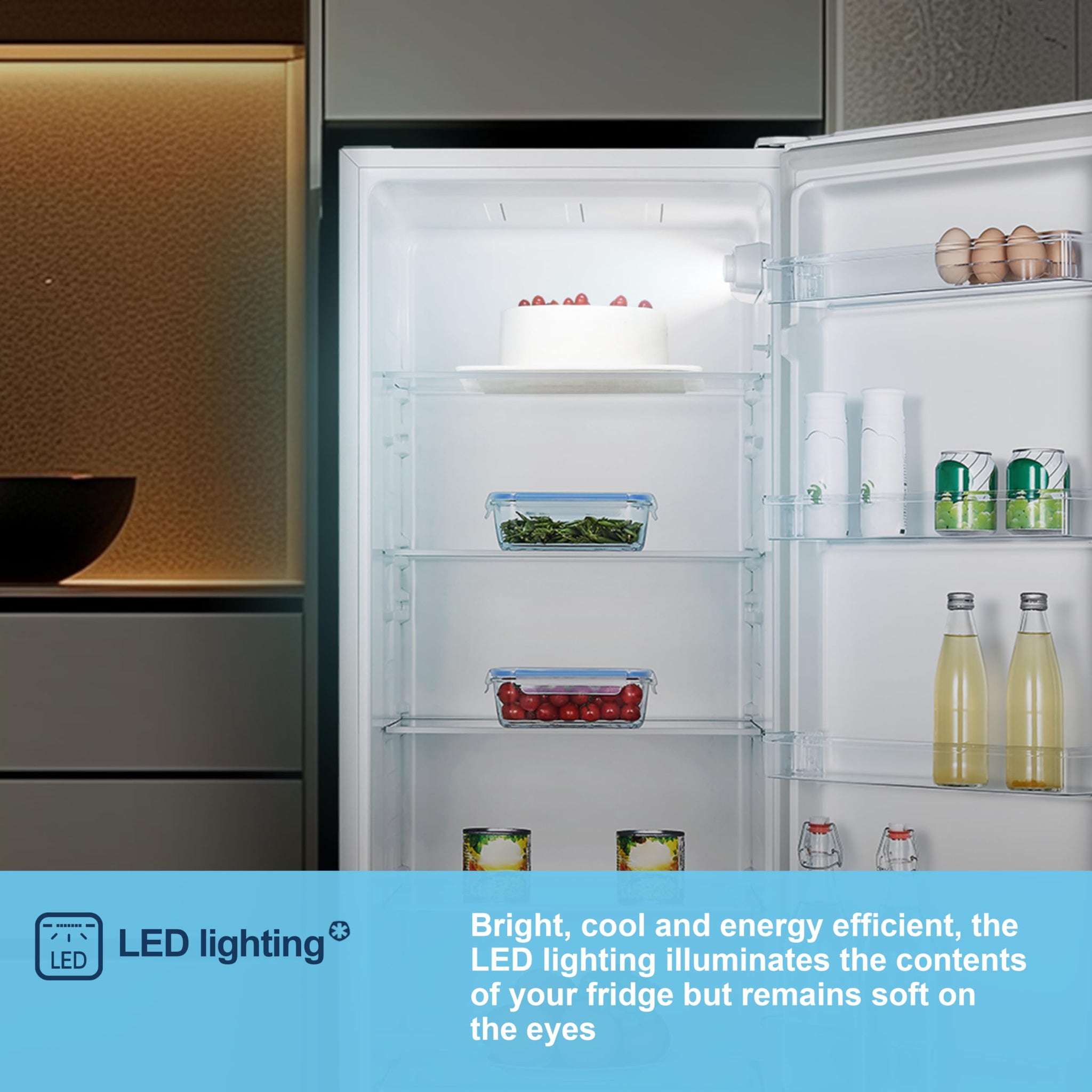 Fridgemaster MTL55242E Freestanding Upright Larder Fridge, Reversible Door, 242 Litre, 55cm Width, White, E Rated