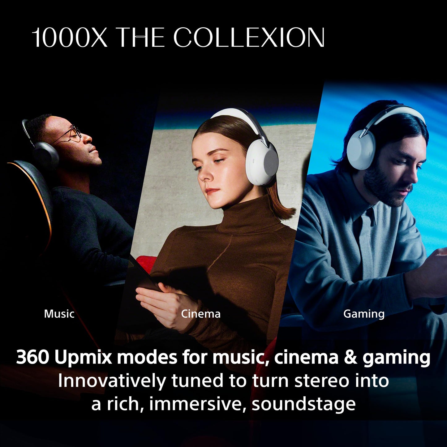 SONY 1000X THE COLLEXION Luxury Over-Ear Wireless Bluetooth Headphones, Studio-Grade Hi-Res Sound,Premium Noise Cancelling, 360 Spatial Audio, Durable Case, iOS & Android – Platinum, New Model