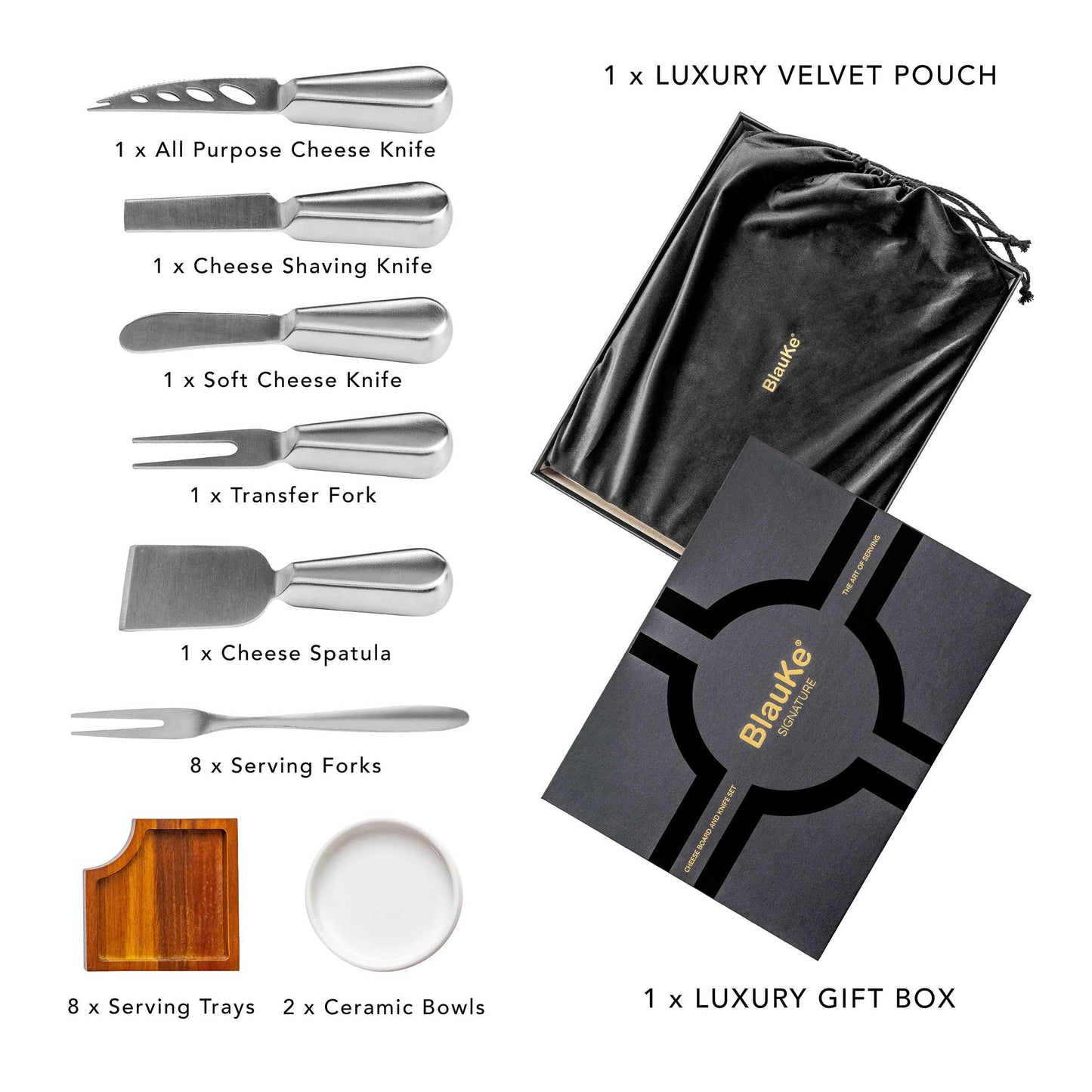 Wooden Cheese Board and Knife Set for Big Parties - Large Wooden Serving Board/Tray of Acacia, an Upgrade from Bamboo Charcuterie Boards - Serving Platters with Cheese Knives - Any Occasion Gift Set
