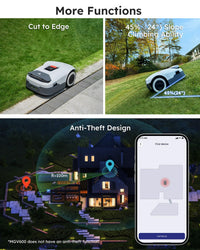 ANTHBOT Robot Lawnmower NO Wire - 600m², Full Band RTK+4-Eye Vision Robotic Lawn Mower, Automatic Mapping, 30 Multi-zone Management, Accurate Obstacle Avoidance, APP Control