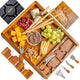 Wooden Cheese Board and Knife Set - Wooden Serving Board/Tray Made of Acacia, an Upgrade from Bamboo Charcuterie Boards - Includes Serving Platters and Cheese Knives - Any Occasion Gift Set - BlauKe®