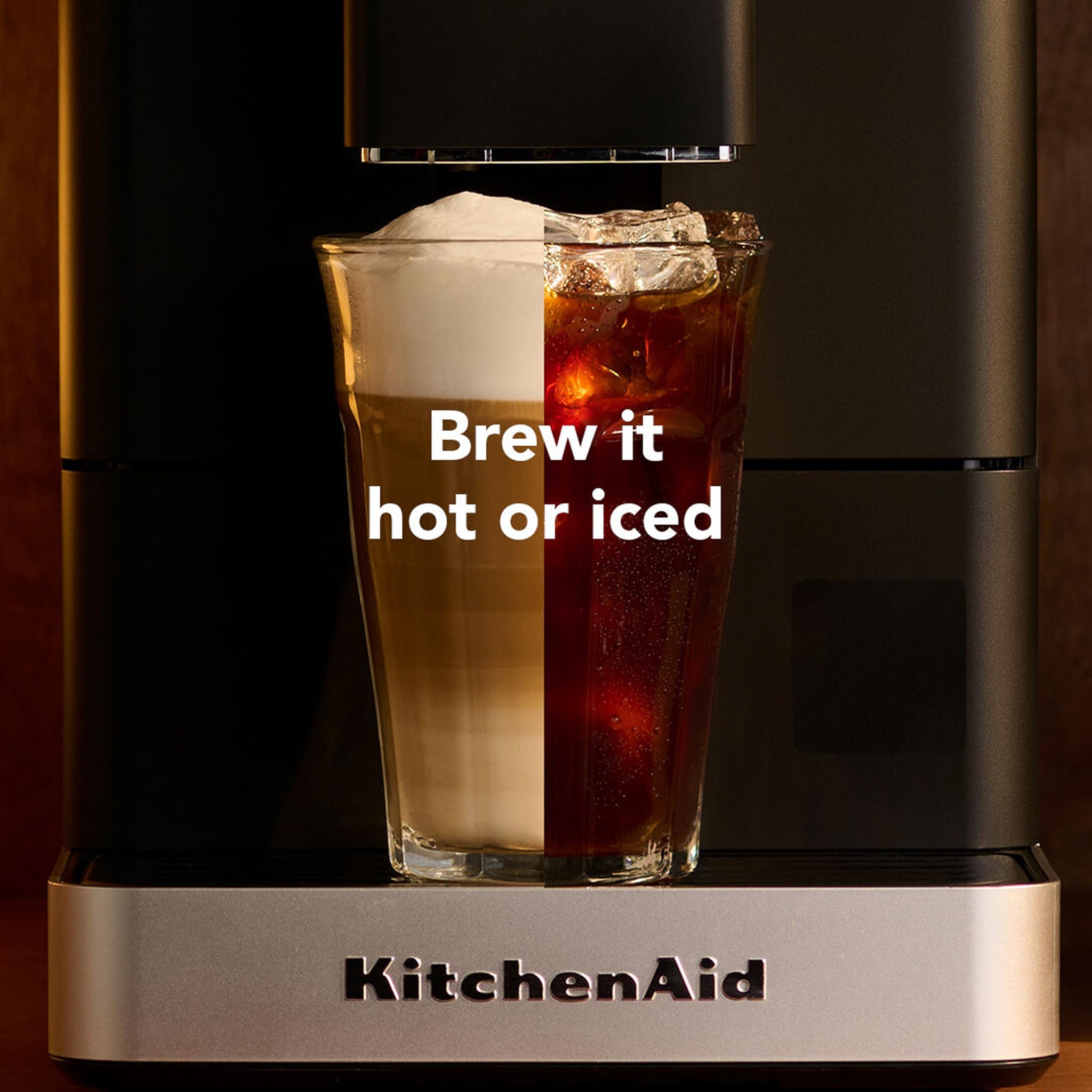 KitchenAid KF2 Fully Automatic Espresso Machine with Iced Coffee, Built-In Grinder, 7 Recipe Options, IntelliGrind Technology, Steam Wand, Matte Black