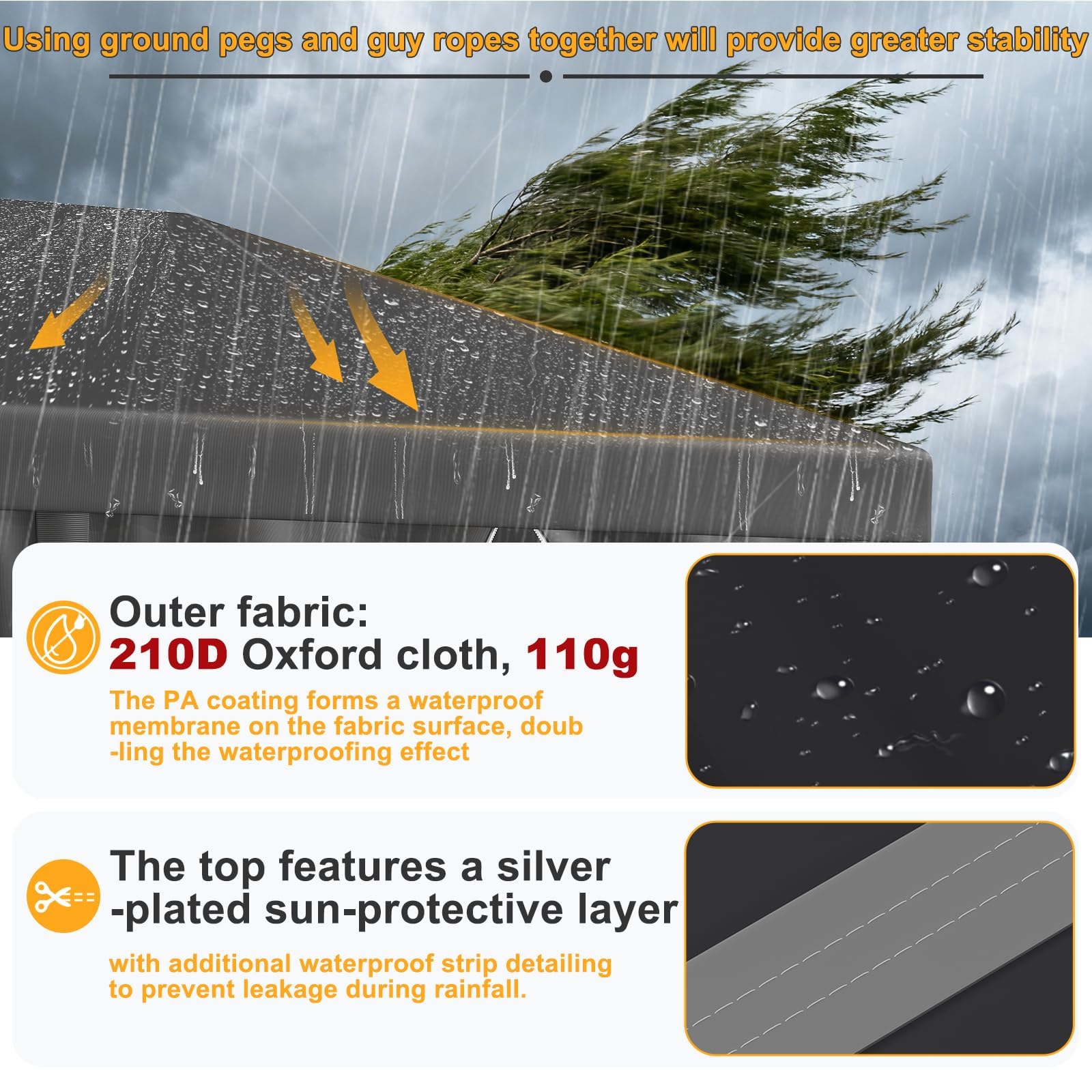 JUMMICO 3x6m Pop Up Gazebo with Sides, Heavy Duty Waterproof Marquee, 6 Removable Sidewalls, UV50+, Adjustable Height, Folding Shelter with Carry Bag for Garden, Weddings, Events - Grey