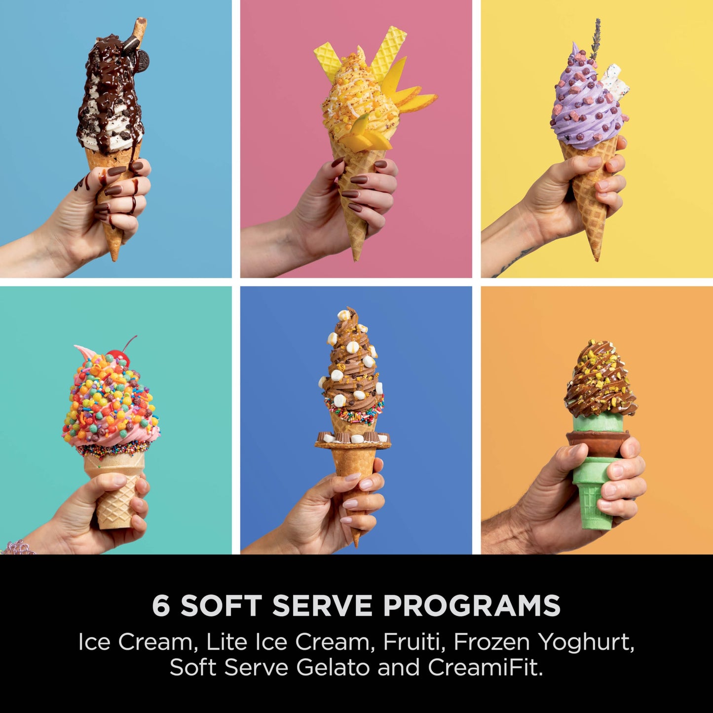 Ninja CREAMi Scoop and Swirl Soft Serve and Ice Cream Maker with 2x Tubs, 13 Functions, Makes Ice Cream, Soft Serve, Gelato, Sorbet, Milkshakes and More, Mix-In Option, Platinum Silver, NC701UK