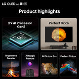 LG OLED65C55LA 65-Inch OLEDevo 4K UHD Smart TV, (α9 AI Processor Gen7, Dolby Atmos, Freeview Play and Amazon Alexa, 120Hz) [Model 2025]
