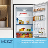 Fridgemaster MC50175A 50cm Freestanding 60/40 Fridge Freezer - 175-litre capacity with Crisper box - Reversible Door - 4 Star Freezer Rating - LED Lighting -Mechanical Control- White - Energy Class E