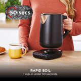 Ninja Perfect Temperature Kettle, 1.7L, LED Display, Easy to Use Kettle with Rapid Boil and Temperature Control & Hold, Black & Copper, KT200UKCP
