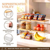 petisal Trash Bag Dispenser ，Extra Large Trash Bag Holder Dispensers With Bamboo Lid，Multi-functional Pantry Organizers and Storage For Kitchen, Cabinet, Laundry Room, Pantry (Clear, XL-2PACK)