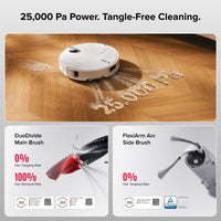 roborock Qrevo Curv 2 Pro Robot Vacuum Cleaner with Mop, 25,000 Pa Suction, Zero-Tangle, 3.14-Inch Ultra Slim, AI Obstacle Avoidance, 100°C Hot-Water Mop Washing, Multifunctional Dock 3.0 Hygiene+
