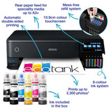Epson EcoTank ET-8550 Ink Tank Printer | Photo Printing | 6-Colour Inks | Wireless | A3+ | Print, Copy, Scan | 10.9cm Touchscreen | Double-Sided Printing | Rear Paper Feed