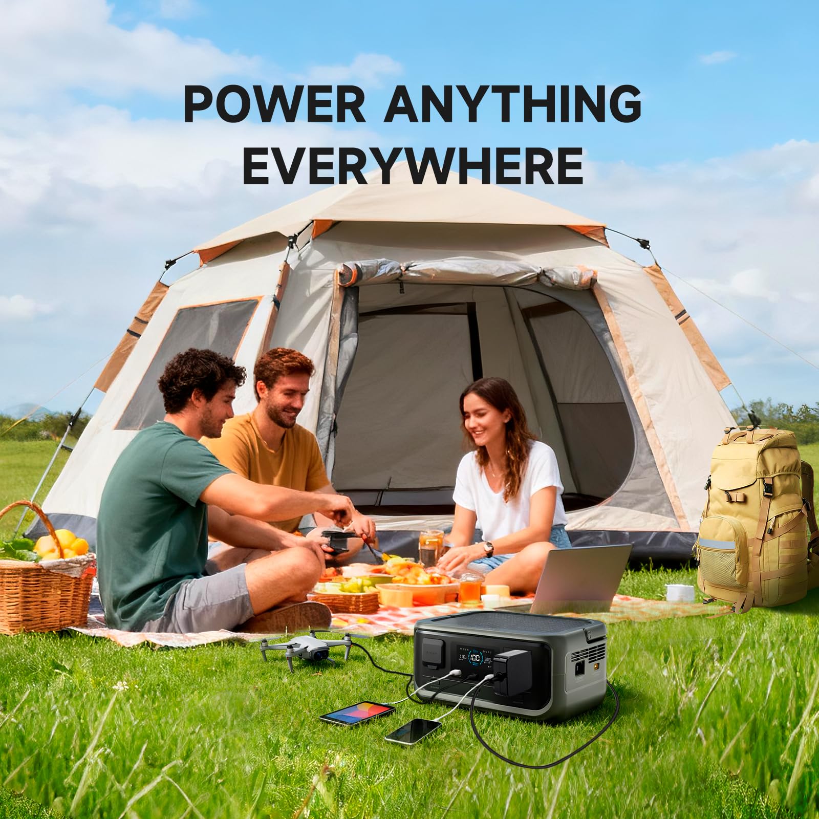 ALLPOWERS VOLIX P300 Portable Power Station, 256Wh LiFePO4 Battery, 300W Solar Generator, <20ms UPS, 100W USB-C Output, 4000 Charge Cycles for Camping Outdoor Travel Emergencies Gaming Festivals