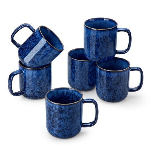 vancasso Starry Coffee Mugs Set of 6, 12oz/360ml Stoneware Coffee Mug with Handle, Tea Cups for Cocoa Milk, Microwave & Dishwasher Safe, Blue