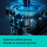 SIEMENS EQ6 plus S300, Fully Automatic Bean to Cup Espresso Coffee Machine with Cappuccinatore milk system, 11 beverages, Ceramic Grinder, Large Touchscreen Display, TE653M11GB, Titanium