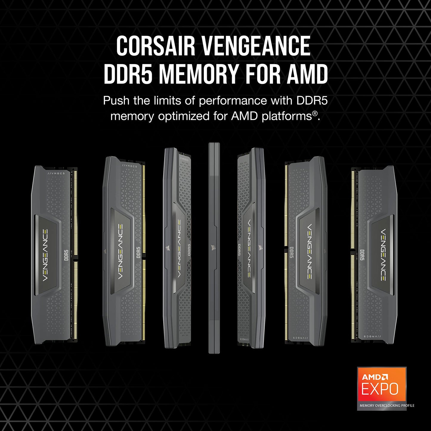CORSAIR VENGEANCE DDR5 32GB (2x16GB) DDR5 Up to 6000MHz CL36 AMD EXPO Intel XMP iCUE Compatible Computer Memory – Grey (CMK32GX5M2E6000Z36)