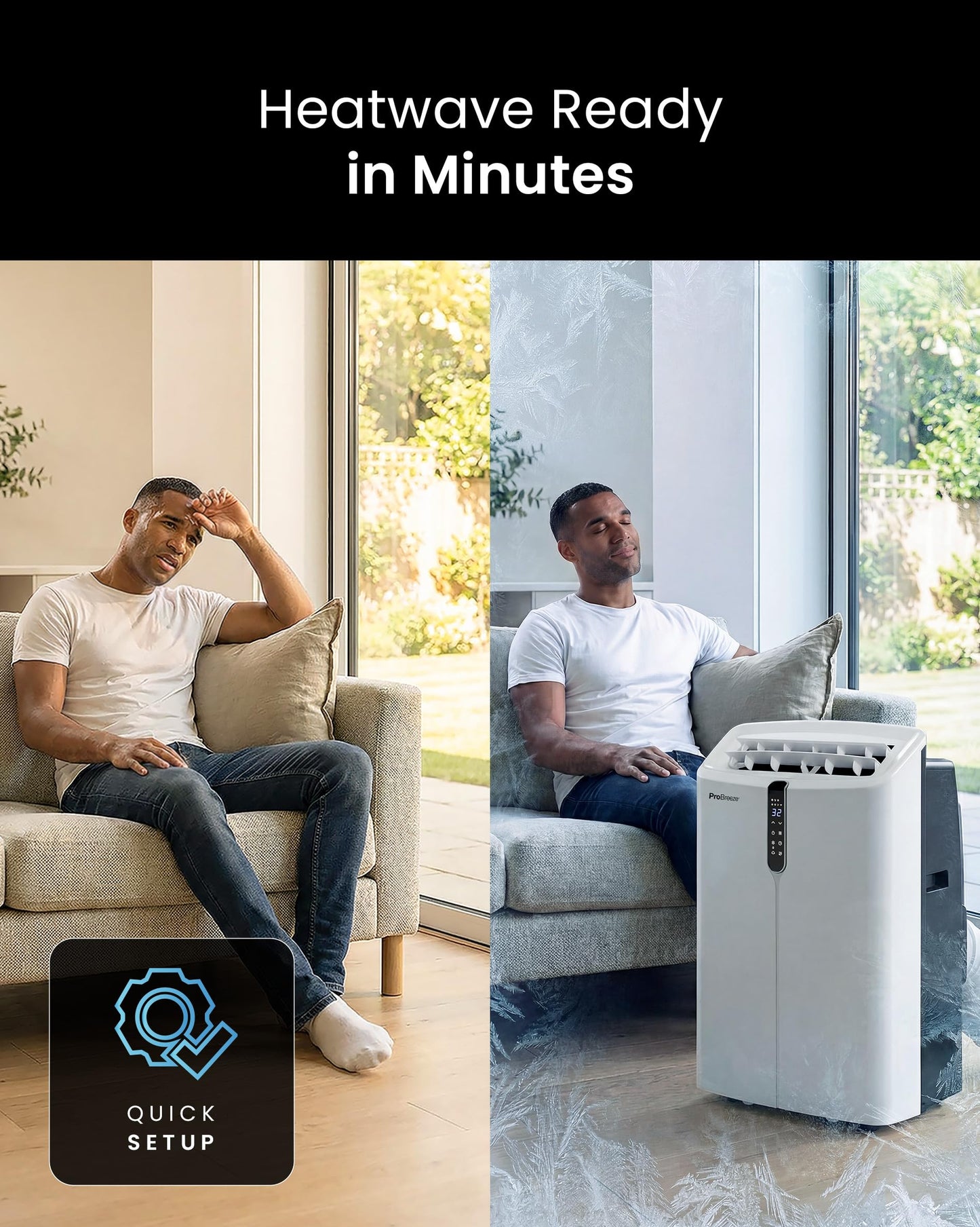 Pro Breeze OmniCool - Ultra Quiet 12000 BTU Portable 4-in-1 Air Conditioner with Smart Home WiFi, App & Voice Control, Dehumidifier, Fan, 24H Timer & Window Kit - Efficient AC Unit for Home & Office